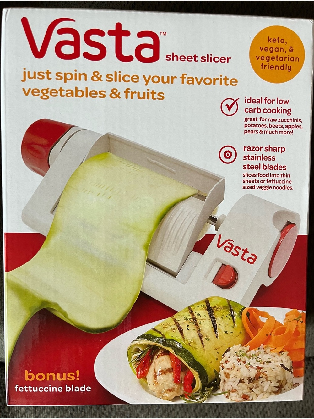 Sheet Slicer – White and Red Vegetable & Fruit Slicer